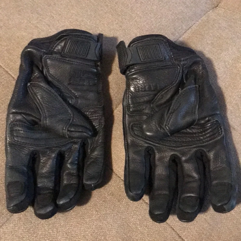 ICON Black Motorcycle Gloves with Subtle Orange Accent